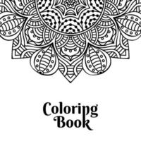 Coloring book page mandala black design vector