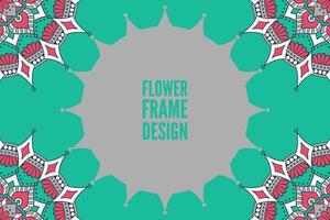 Flower frame design with mandala vector