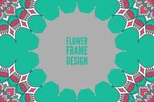 Flower frame design with mandala vector