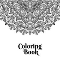 Coloring book page mandala black design vector