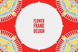 Flower frame design with mandala vector