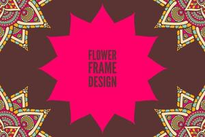 Frame card design ethnic ornament vector