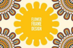 Frame card design ethnic ornament vector