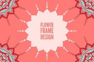 Flower frame design with mandala vector