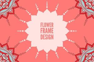 Flower frame design with mandala vector