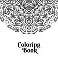 Coloring book page mandala black design vector