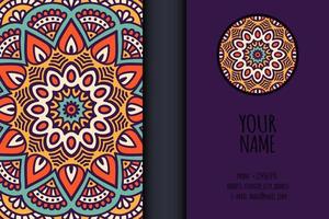 Business card with ethnic ornament vector