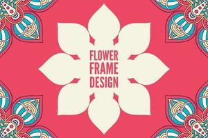 Flower frame design with mandala vector