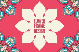 Flower frame design with mandala vector