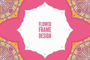 Flower frame design with mandala vector