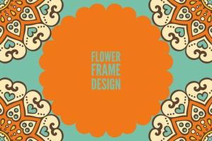 Flower frame design with mandala vector