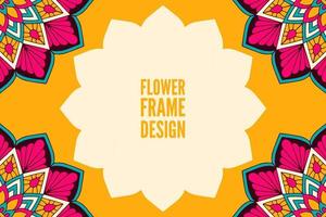 Flower frame design with mandala vector
