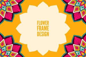 Flower frame design with mandala vector