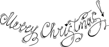 Lettering Merry Christmas. Vector illustration. Handwritten drawing