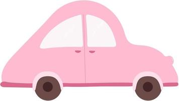 pink Car. Hand drawing sketch. Vector illustration