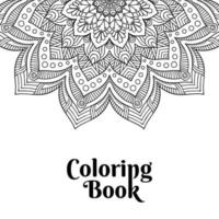 Coloring book page mandala black design vector