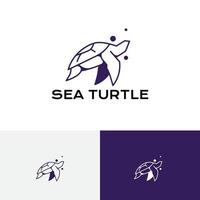 Abstract Sea Turtle Animal Underwater Wildlife Line Logo vector