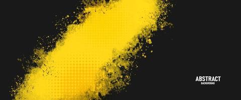Fondo abstracto negro y amarillo con textura grunge. vector