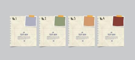 Text box design with note papers vector
