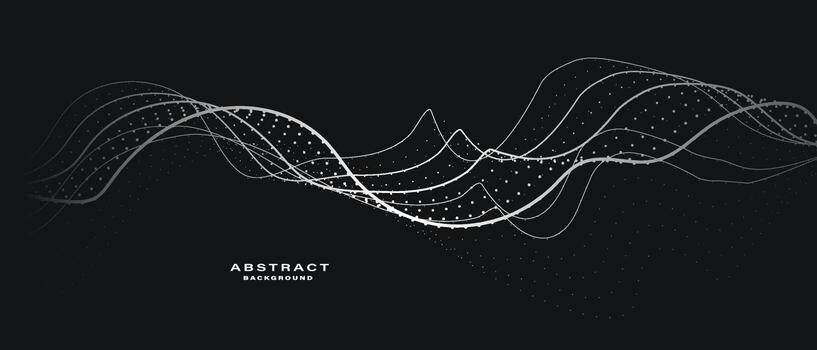 Dark abstract background with wavy lines. vector