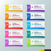 Colorful rectangular infographics template vector