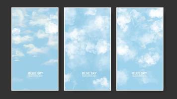 realistic blue sky and clouds background vector