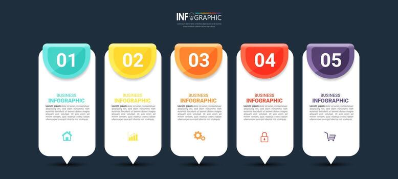 plantilla de infografía de proceso vector