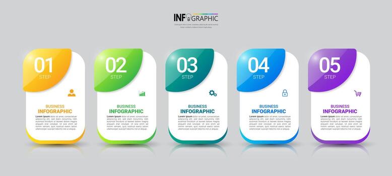 plantilla de infografía de proceso vector