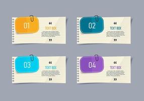 Text box design with notepapers mockup vector