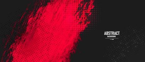 Black and red abstract grunge background with halftone style vector