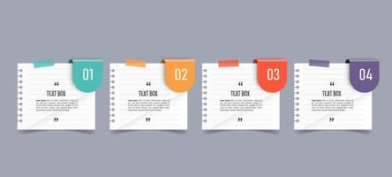 Notepapers stricker banner set vector