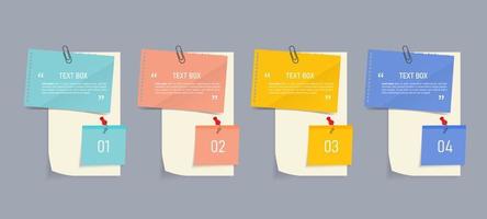 Notepapers stricker banner set vector