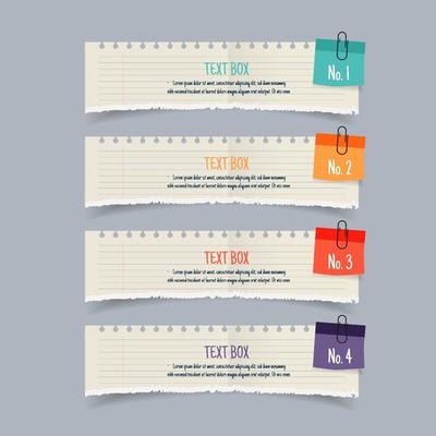 Text box design with notepapers mockup