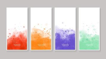 Set of colorful abstract watercolor texture background. vector