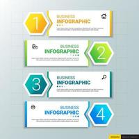 Colorful rectangular infographics template vector