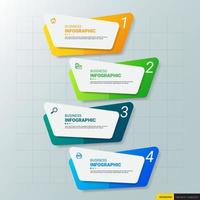 Colorful rectangular infographics template vector