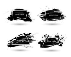 Set of Black grunge abstract background with square frame. vector