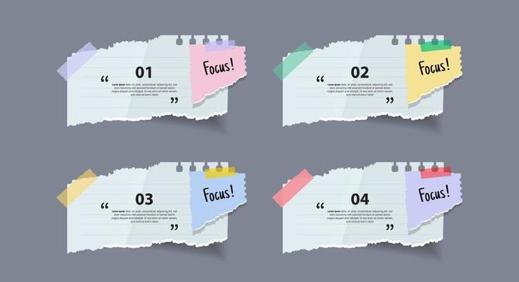 Notepaper sticker banner set