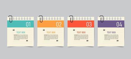 Notepapers stricker banner set vector