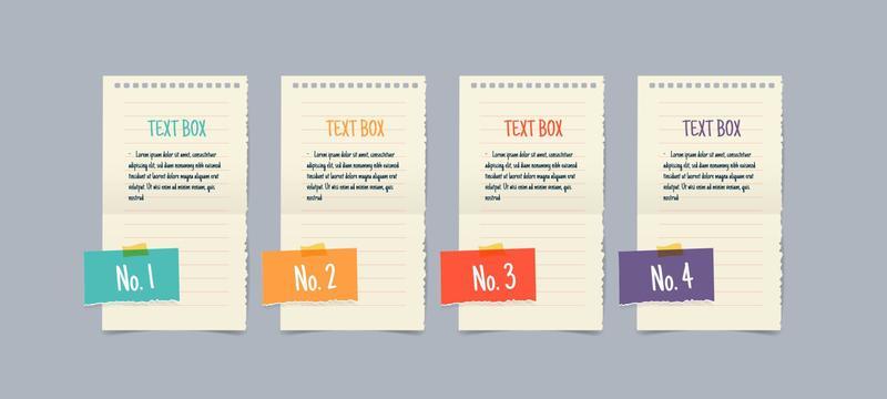 Text box design with note papers