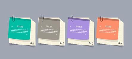 Text box design with notepapers mockup vector