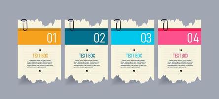 Text box design with notepapers mockup vector