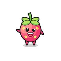 strawberry character as the afro boy vector