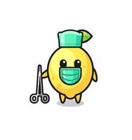 surgeon lemon mascot character vector