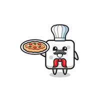 sugar cube character as Italian chef mascot vector