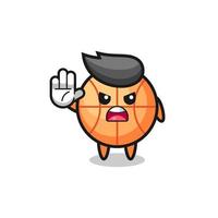 basketball character doing stop gesture vector