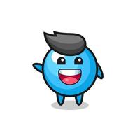 happy gum ball cute mascot character vector