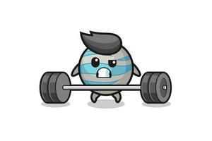 cartoon of planet lifting a barbell vector