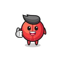 cricket ball mascot doing thumbs up gesture vector