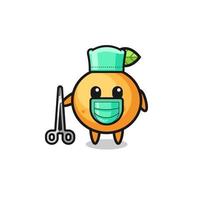 surgeon orange fruit mascot character vector